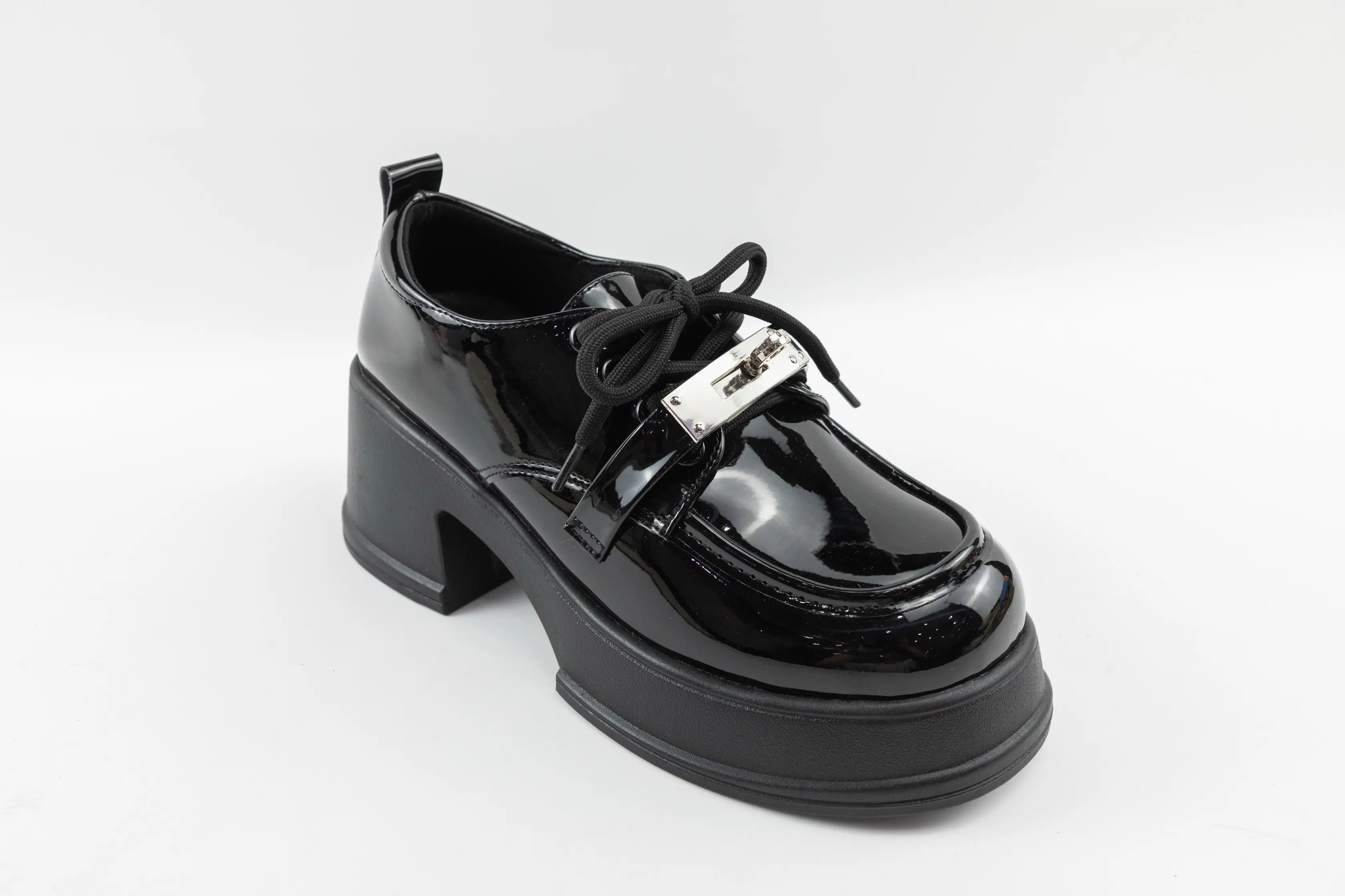 Customized Heeled Black Office Women Loafers