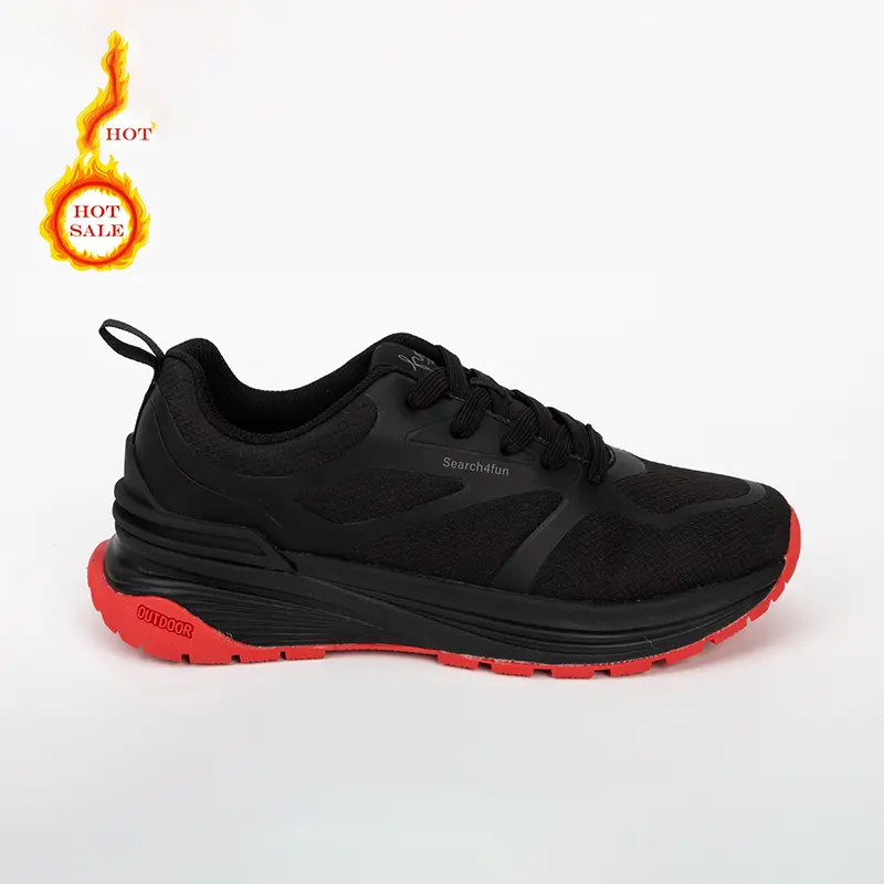 Custom Design Low Top All Black Men Hiking Shoes