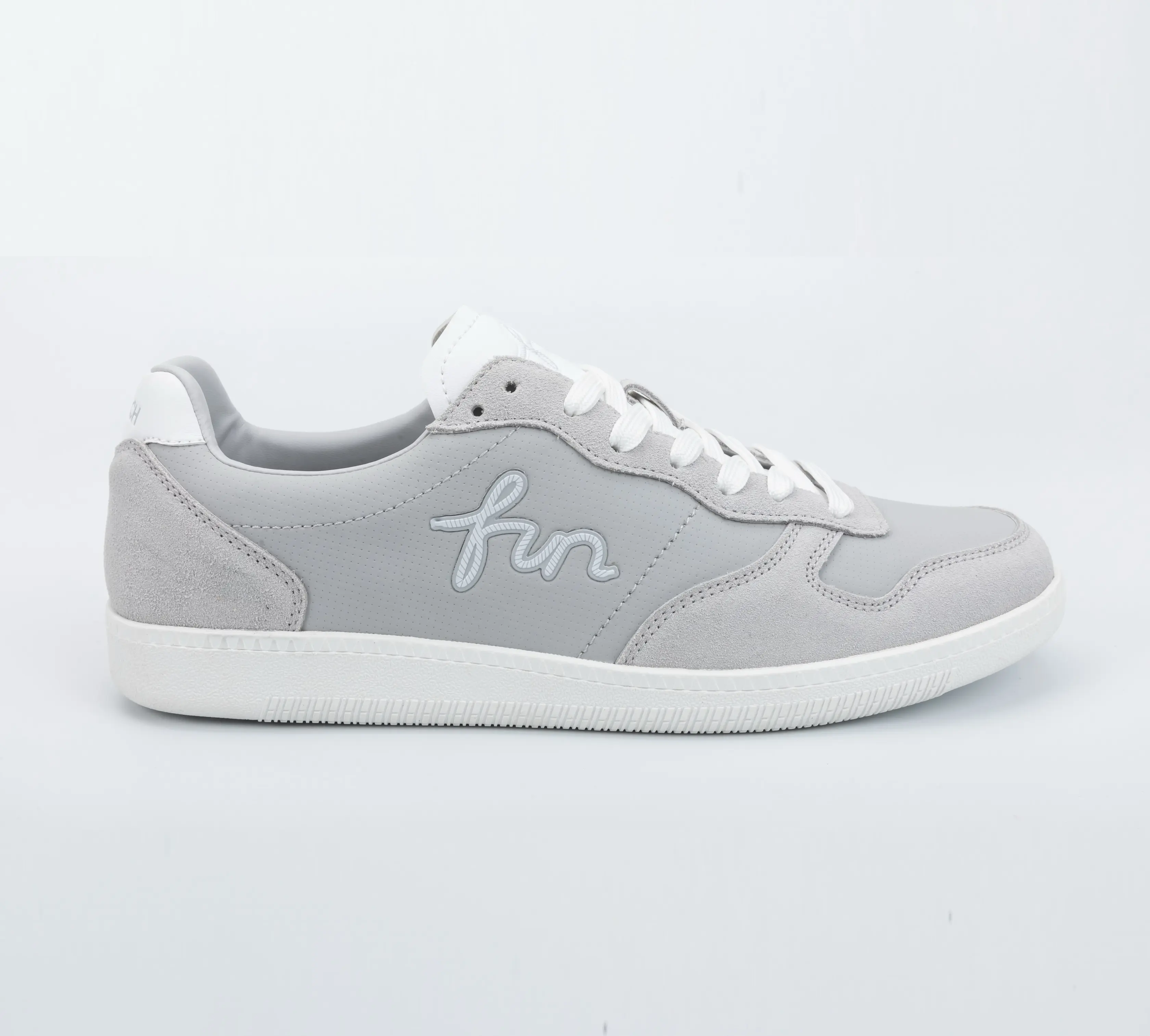 Custom Grey PU Low-Top Casual Sneakers for Men and Women Wholesale