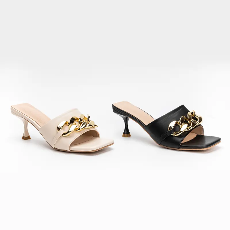 Trendy Ladies Heels with Chain Decoration-product